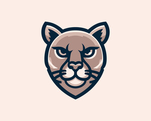 Cougar Head, face, Logo Design Vector Illustration