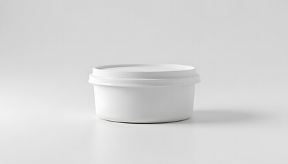 Minimal white container on plain white background