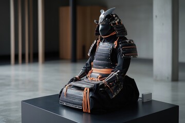 Feudal warrior armor - traditional gear, Japanese legacy, samurai heritage, protective attire, historical craftsmanship, battle equipment, ornate plating, martial tradition, ceremonial outfit .