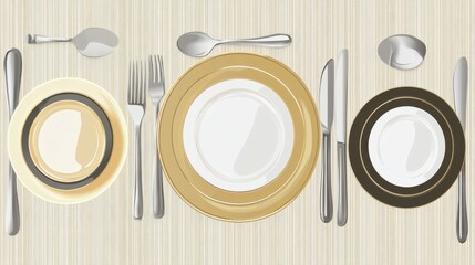 A Detailed Illustration of a Formal Table Setting