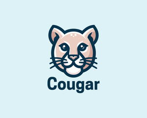 Cougar Head, face, Logo Design Vector Illustration