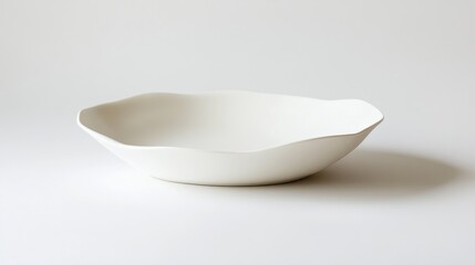 Elegant White Ceramic Bowl on Neutral Background
