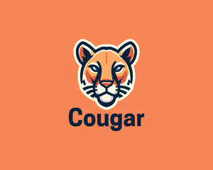 Cougar Head, face, Logo Design Vector Illustration