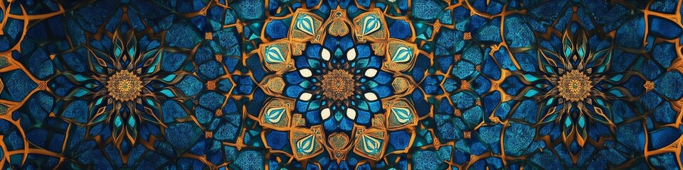 A vibrant abstract design featuring intricate patterns and colors.