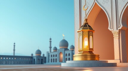 Fototapeta premium islamic background modern ramadan kareem lantern lamp