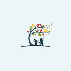 childcare logo design. daycare logo design vector Template
