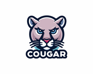 Cougar Head, face, Logo Design Vector Illustration