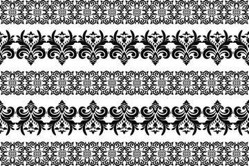 Oreintal Flora Damask Seamless pattern embroidery, Indian style. art ornament print.Design for carpet, cover.wallpaper, wrapping, fabric, clothing