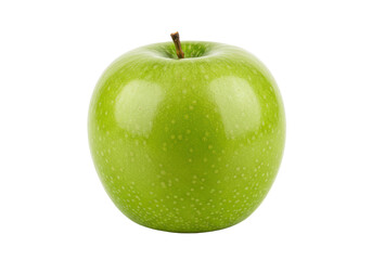 Ripe whole green apple, isolated on white background, no depth of field, sharp.