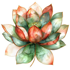 Fototapeta premium Vibrant lotus flower illustration nature digital art botanical close-up beauty of nature