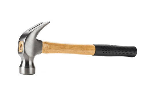 Hammer, isolated on white background, no depth of field, sharp.
