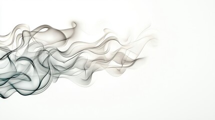 Ethereal Flowing Smoke Abstract Design Against a Soft White Background for Creative Projects and Artistry