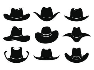 cowboy hat silhouette on white background