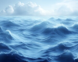 Fototapeta premium Dramatic ocean waves under cloudy sky.