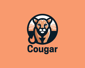 Cougar Head Logo Design icon Vector Illustration