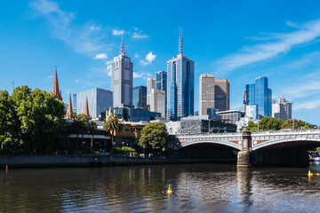Naklejka premium Yarra River Views of Melbourne in Australia