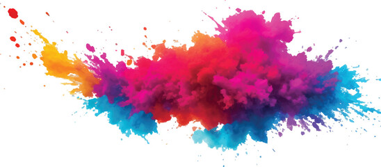 
"Modern Watercolor Magic: A Burst of Bright Colors in Bold Brush Strokes and Vibrant Splatter, Blending Into a Rainbow Aquarelle Pattern on a Crisp White Background – A Trendy Artistic Element"
