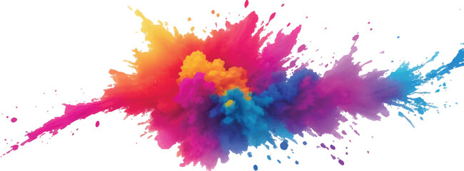 "Colorful Watercolor Stain and Splash: Vibrant Brush Strokes and Aquarelle Details in Dynamic Rainbow Hues Against a Clean White Canvas, Offering a Bold and Trendy Design Perfect for Modern Spaces"
