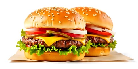 hamburger on white background