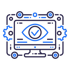 Monitoring, data analysis line icon illustration