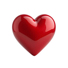 Red heart glossy 3D render Valentine's Day symbol love icon 