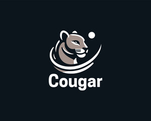 Cougar Head Logo Design icon Vector Illustration