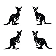 kangaroo silhouette vector