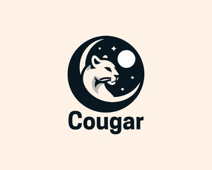 Cougar Head Logo Design icon Vector Illustration