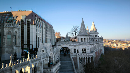 Fototapeta premium Fisherman's Bastion Budapest during the Advent