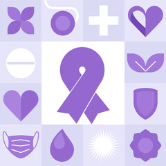 World Cancer Day concept. February 4th. Modern geometric seamless pattern. Vector minimalist design of World Cancer Day