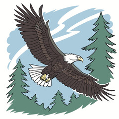 Eagle Hovering Vector