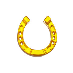 Horseshoe on white background. 3d render. 