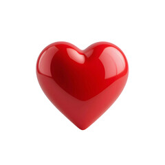 Red heart glossy 3D render Valentine's Day symbol love icon 