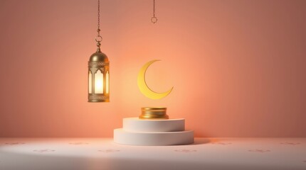 Obraz premium islamic background lantern lamp ramadan kareem