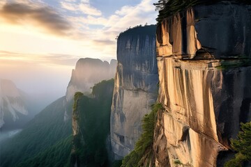 steep cliffs sheer rock faces with dramatic drops