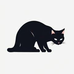 the AI Image Generator, a Majestic Sitting Cat in Minimalist Style