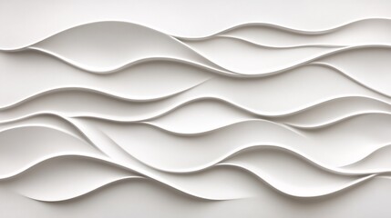 Abstract White Wave Pattern: A Serene Minimalist Design