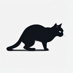 the AI Image Generator, a Majestic Sitting Cat in Minimalist Style
