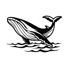 whale ocean vector.
