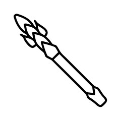 asparagus spear icon, vegetables line art, vegetables vector - simple black line art icon of asparagus spear perfect for logos, and vegetables-themed designs.