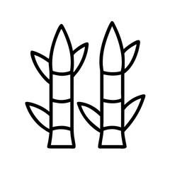 bamboo shoots icon, vegetables line art, vegetables vector - simple black line art icon of bamboo shoots perfect for logos, and vegetables-themed designs.