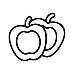 bell pepper rings icon, vegetables line art, vegetables vector - simple black line art icon of bell pepper rings perfect for logos, and vegetables-themed designs.