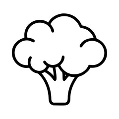 broccoli icon, vegetables line art, vegetables vector - simple black line art icon of broccoli perfect for logos, and vegetables-themed designs.