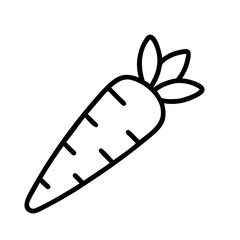 carrot icon, vegetables line art, vegetables vector - simple black line art icon of carrot perfect for logos, and vegetables-themed designs.