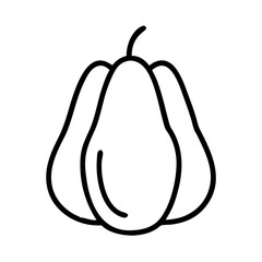 chayote icon, vegetables line art, vegetables vector - simple black line art icon of chayote perfect for logos, and vegetables-themed designs.