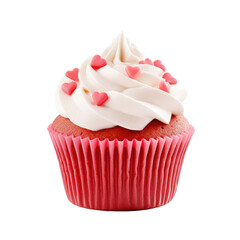 pink cupcake isolated on white or transparent png