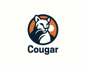 Cougar Head Logo Design icon Vector Illustration