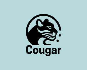 Cougar Head Logo Design icon Vector Illustration