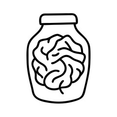 fermented kimchi icon, vegetables line art, vegetables vector - simple black line art icon of fermented kimchi perfect for logos, and vegetables-themed designs.