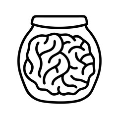 fermented kimchi icon, vegetables line art, vegetables vector - simple black line art icon of fermented kimchi perfect for logos, and vegetables-themed designs.